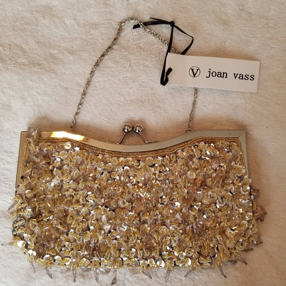 Joan Vass beaded clutch purse - NWT